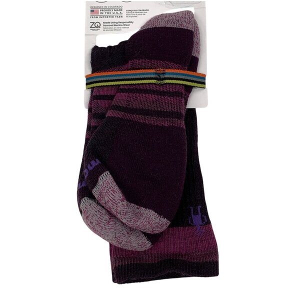 Smartwool Outdoor Crew Socks Plein Air Light Cushion Merino Wool Unisex L Purple - Picture 2 of 6